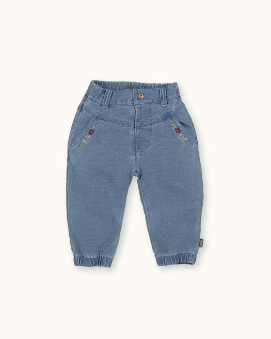 Pants Embroidery Jog Denim | Stone Wash